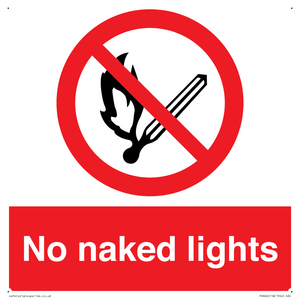 no naked lights - safety sign